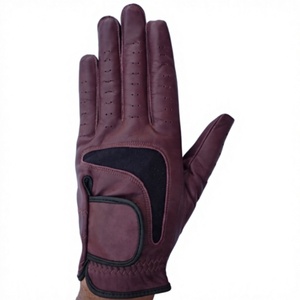 Top quality Brown color custom logo Leather Golf gloves For unisex wholesale price USA - Product Image 2