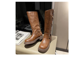 <span class=keywords><strong>Botas</strong></span> Altas <span class=keywords><strong>de</strong></span> <span class=keywords><strong>Plataforma</strong></span> Estilo Vaquero Occidental para Mujer, Color Marrón, <span class=keywords><strong>con</strong></span> <span class=keywords><strong>Pelo</strong></span> Maillard, para Verano, Venta al por Mayor <span class=keywords><strong>de</strong></span> Fábrica - Product Image 6