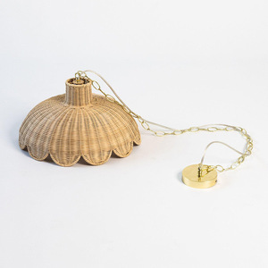 Rattan Pendant <b>Light</b> Round Natural Color For Restaurant Bedroom Tea Room <b>Dining</b> Table Bar Hotel Lighting - Product Image 4