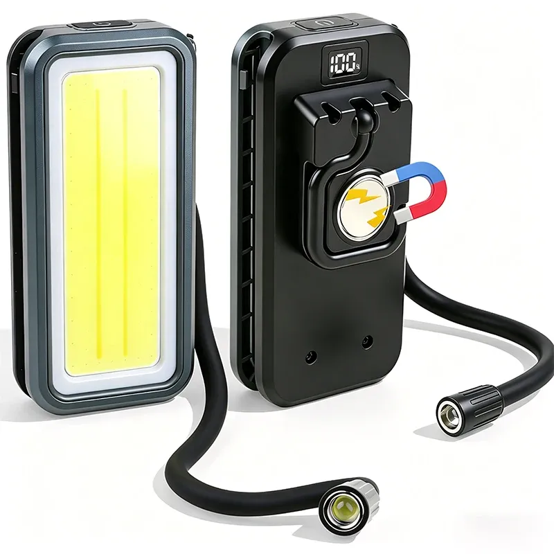 LED Work Light Floodlight Flashlight Built-in Rechargeable Battery Portable Car Repair Emergency Lamp Magnetic Pickup Tool Light