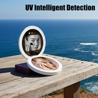 Espejo de Maquillaje Portátil para Exteriores con Cámara UV, Prueba de Protección Solar, Luz LED, Espejo Cosmético Recargable de Mano