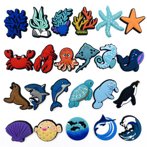 Nuevos dijes de PVC de animales marinos de dibujos animados (tortuga marina, tiburón) para zuecos, decoraciones y adornos para zapatos, diseño de fábrica. - Product Image 4