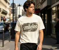 Camiseta de Hombre de Algodón Grueso, Estilo Vintage, con Estampado Gráfico Personalizado, Talla Grande
