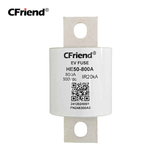 CFriend 800A 500Vdc Low Voltage High Speed Ceramic Copper EV Fuse Link 20kA HRC Fuse HE50-800A