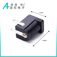 2,1 conector de toma de corriente CC negro 5,5*2,1mm 3 pines ABS carcasa latón contacto Material 2A corriente nominal para Notebook PCB