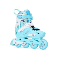 Patins à roulettes en ligne à quatre roues de taille réglable pour enfants - Roues lisses, chaussures d'apprentissage adaptées aux débutants