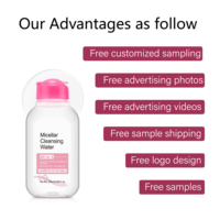 Air Pembersih Micellar All in One Penghilang Riasan Lembut Melembapkan Teknologi Micellar untuk Wajah Mata Bibir Tanpa Bilas 100ml