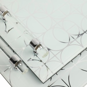 Vassoi moderni rettangolari in vetro per letto o tavolino da caffè, centrotavola decorativi, vassoi decorativi scintillanti per la casa - Product Image 4