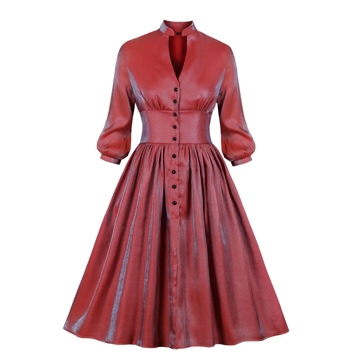 높은 품질 새로운 디자인 캐주얼 깊은 V 칼라 진주 우아한 플러스 사이즈 자켓 레이디 스커트 여성 드레스