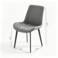 Chaises de salle à manger modernes en cuir PU, pieds noirs, style nordique simple, chaise d'appoint pour restaurant, chaise de cuisine, chaise de salle à manger pour la maison