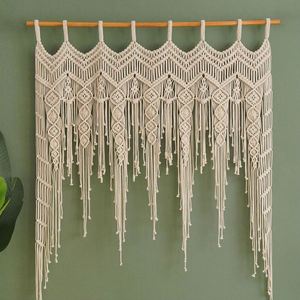 Handmade Vintage Boho Macrame Wall Hanging Decoration Handwoven Cotton Rope <b>Door</b> Window Wall Art Tapestry - Product Image 1