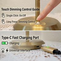 Lampe de table LED sans fil nordique rechargeable et à intensité variable avec abat-jour en tissu, veilleuse moderne et minimaliste pour la maison, l'hôtel et les mariages