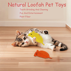 Juguete de Fibra Vegetal Natural con Forma de Pez para Gatos, Suave, Moderno, Tipo Esponja, para Masticar y Limpiar los Dientes de Mascotas, Empaquetado en Cartón - Product Image 5