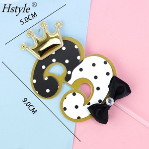Diamante Di Compleanno Cake Topper Rosa Blu Della Ragazza del Ragazzo Del Bambino 100 Giorni Di Compleanno Cake Topper Baby Shower Partito Dessert Decorazione PQ870 - Product Image 5