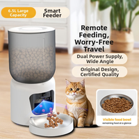 Distributeur automatique de nourriture pour chats et chiens OEM/ODM avec caméra HD |   Minuteur d'application WiFi |   Bol en acier inoxydable double puissance CE RoHS