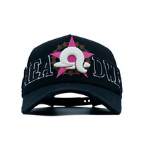 Casquette de baseball en coton de haute qualité à 5 panneaux avec broderie 3D, motif lettre et dessin animé, pour hommes et femmes