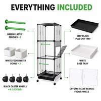 Cages transparentes en acier inoxydable pour petits animaux, avec vue frontale cristalline et transparence HD, pour Petaurs, Écureuils, Rats de compagnie et Roues