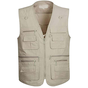 เสื้อกั๊กพัฟเฟอร์ผู้ชาย ลายการ์ตูน มีกระเป๋าหลายช่อง ระบายอากาศได้ดี เหมาะสำหรับใส่ในฤดูใบไม้ร่วง สำหรับตกปลา นักข่าว ถ่ายภาพ ตั้งแคมป์ และเดินป่า - Product Image 2