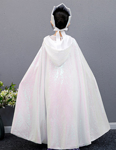 Ensemble cape scintillante à sequins pour filles MS Girls Princess avec capuche, couronne, baguette magique et sac, 4 pièces, costume de spectacle - Product Image 6