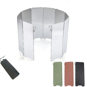 Parabrisas de aluminio para estufa de camping 10 piezas Rejilla de la estufa o Panel de cocina plegable con pestillo - Product Image 1