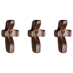 Attraversare il mio cuore/regalo di incoraggiamento antistress in legno croce Fidget in legno croce per stringere, aggrapparsi e pregare - Product Image 1