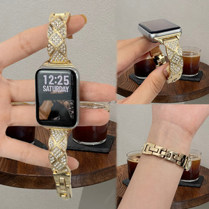 Correa de Muñeca Elegante con Incrustaciones de Diamantes y Cadena de Metal de Lujo para Xiaomi <span class=keywords><strong>Band</strong></span> 9 <span class=keywords><strong>Pro</strong></span> 8 <span class=keywords><strong>Pro</strong></span> <span class=keywords><strong>Redmi</strong></span> <span class=keywords><strong>Band</strong></span> <span class=keywords><strong>6</strong></span> 5 4 - Product Image 2