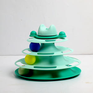 China Fabrikant Groothandel Vierlaags Kattendraaitafel Speelgoed In Blauw Oranje Groen-Waterdichte Functie - Product Image 3
