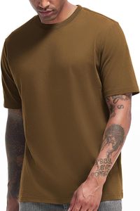 Camiseta de cuello redondo de peso pesado para hombre Camiseta de algodón Premium para hombre- - Product Image 1
