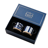 Assiettes magnétiques de luxe personnalisées à fond et couvercle ensemble de gobelets en verre emballage de boîte-cadeau en papier pour tasse à café