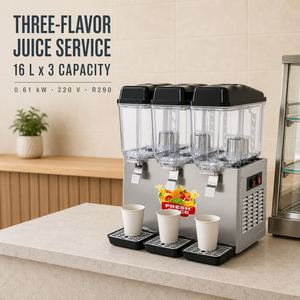 Distributeur de boissons froides commercial à trois réservoirs 48L 220V 610W R290 Machine à jus et boissons pour café, restaurant, hôtel, buffet - Product Image 4
