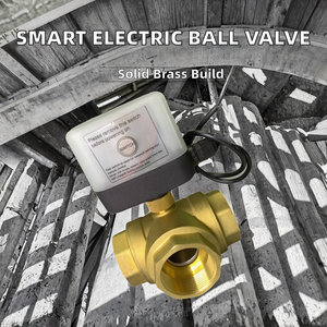 Válvula de Bola Eléctrica Tipo L de 3 Vías DN15-DN20, Cuerpo de Latón, OEM Personalizable, Conexión NPT, Presión Media, Inteligente - Product Image 2