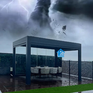 Pérgola Retráctil de Lujo con Revestimiento en Polvo WPC Sweet Home <span class=keywords><strong>Mia</strong></span>, Ecológica, Soportes para Pantalla, Fácil de Montar, Impermeable - Product Image 4