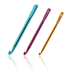 Juego de 3 agujas de ganchillo de óxido de aluminio de colores para tejer suéteres cortos, con cabezal único y combinadas - Product Image 3