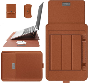 Pu Lederen Laptop Hoes Met Standaard En Muismat, Waterdichte Hoes Voor 13-13.3 Inch Voor Macbook Dames Laptoptas - Product Image 2