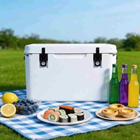 Glacière isotherme moderne en LLDPE rotomoulé avec logo personnalisé, étanche, pour glace sèche, grande capacité, conservation de la glace 5-10 jours, pour sports de plein air