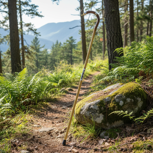 Bâtons de marche et cannes en rotin flexible avec poignée en T en liège, 100 cm de long, diamètres de 1,25 et 1,50 cm, embouts en caoutchouc - Product Image 3