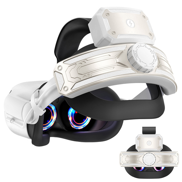 For Meta for Quest 2 Charging Head Strap ABS and Sponge Materials Equipped with 5200mAh Battery VR Game Accessories