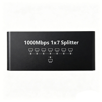 Splitter Ethernet Gigabit 1x7 untuk IPTV & Pembagi Port RJ45 Pasif Multi-Layar 1000Mbps Tanpa Fungsi Switch