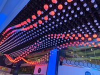 Boule cinétique LED à changement de couleur, suspendue, motorisée, à commande DMX, pour éclairage d'amusement