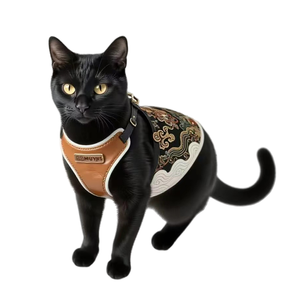 Pabrik Perlengkapan Hewan Peliharaan, Rompi Kucing Bersulam, Jaket <span class=keywords><strong>Harness</strong></span> untuk Berjalan, Anti Lepas - Product Image 5