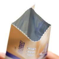 Sachet personnalisé à fond plat mat, en feuille d'aluminium, avec bord à déchirure dentelée, pour emballage alimentaire (barre protéinée), impression personnalisée