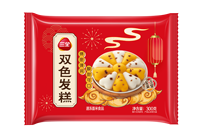 Bouchées de gâteau de riz vapeur Sanquan surgelées, bicolores, aux saveurs sucrées, de citrouille et de datte chinoise, pour la restauration et les enfants, en sachet