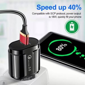 อะแดปเตอร์สำหรับชาร์จโทรศัพท์มือถือแบบเร็ว QC3.0พอร์ตอัจฉริยะ USB สหรัฐ EU 18W หัวชาร์จเร็ว - Product Image 4