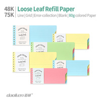 48K 75K 7-Loch-Nachfüllpapier 7-Ring-Loseblatt-Papierpapier für Notizbücher Zeitschriften Tagebuch Notizbuch