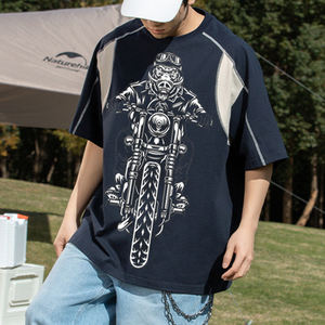 Camiseta de Verano Unisex Holgada Informal de Algodón 100% con Costuras Personalizadas OEM, Estilo Patchwork Ecológico, Streetwear - Product Image 6