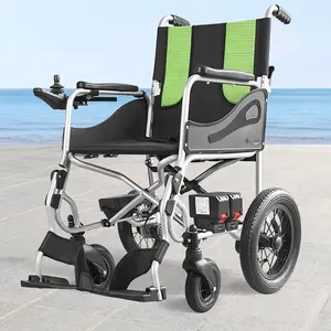 Forniture mediche pieghevoli di alta qualità sedia a rotelle elettrica pieghevole leggera in alluminio per disabili anziani