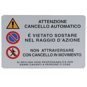Señal de advertencia para puerta automática, aviso de seguridad de 30x20cm para uso en exteriores - Product Image 1