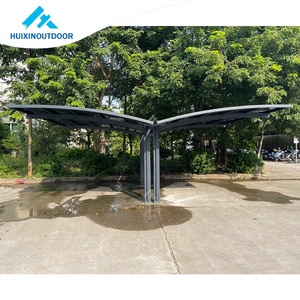 Abri de voiture pliable automatique gris <span class=keywords><strong>aluminium</strong></span> Cantilever Outil d'ombrage Auvent d'<span class=keywords><strong>atelier</strong></span> avec cadre métallique <span class=keywords><strong>en</strong></span> bois traité sous pression pour garage - Product Image 5