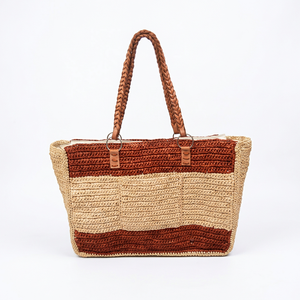 Bolso de mano bohemio de rafia con decoración de pompones, dos asas, ecológico, tamaño maxi, bolso informal para mujer, uso diario - Product Image 1