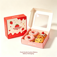 Boîte à donuts personnalisée avec fenêtre en papier pour l'emballage de donuts, biscuits et pâtisseries